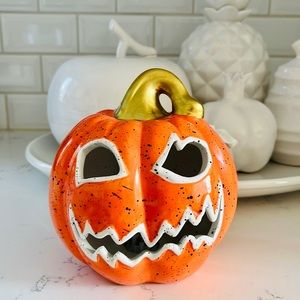 Rite Aid Orange Ceramic Light Up Jack O Lantern Pumpkin 🎃
